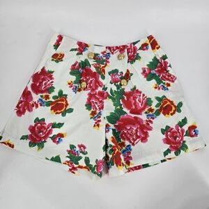 Rhode Reese Floral Print Cotton Shorts Size XS NEW